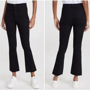 Mother The Hustler Ankle Fray Jeans Size 27 Not Guilty Black Cropped Cotton